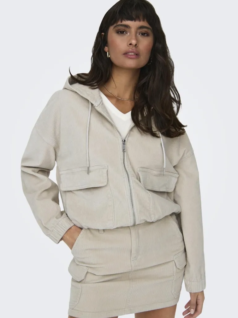 ONLKENZIE L/S CORD JACKET PNT NOOS hellgrau2