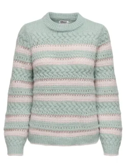 ONLKIMA LS LIFE STRIPE O-NECK CC KNT icy morn