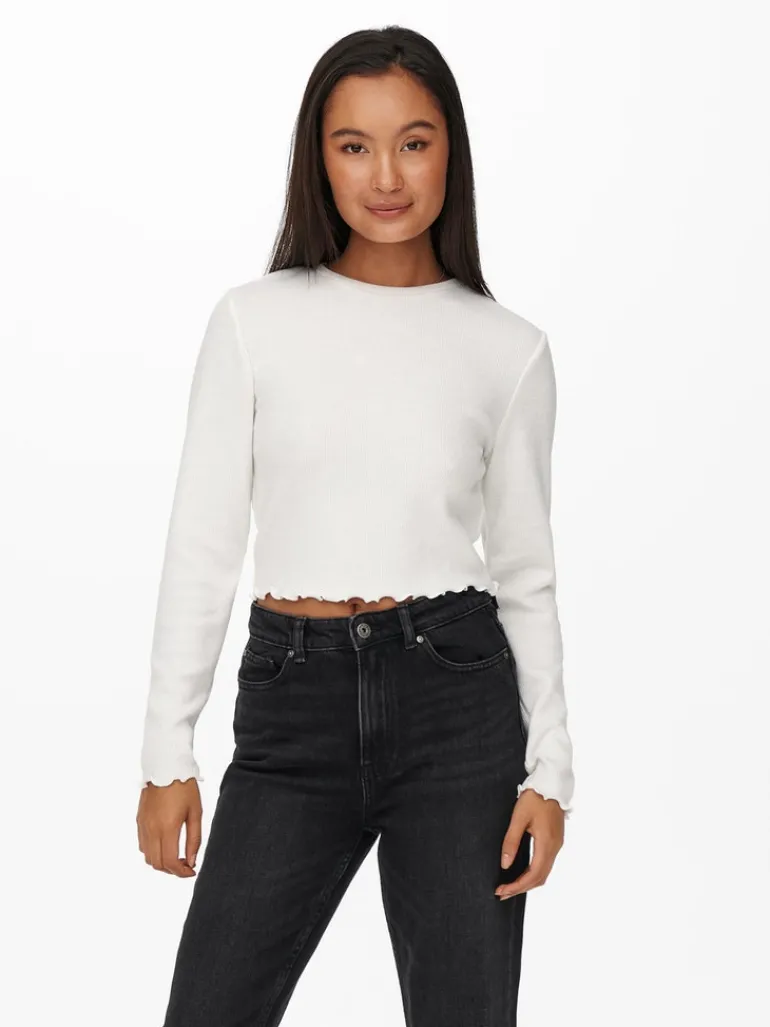 ONLKITTY L/S TOP CROPPED JRS cloud dancer