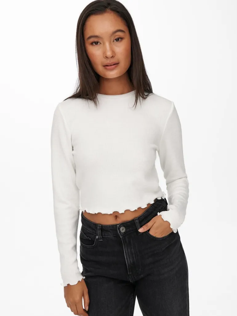 ONLKITTY L/S TOP CROPPED JRS cloud dancer