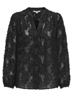ONLKORSA LS JAQUARD SHIRT WVN black