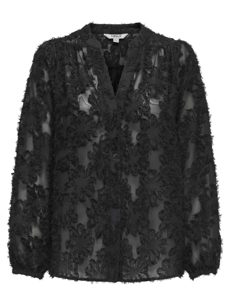 ONLKORSA LS JAQUARD SHIRT WVN black