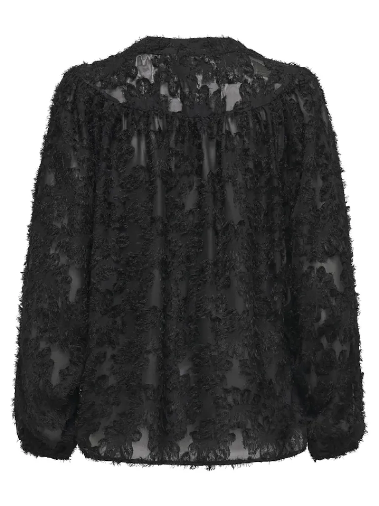 ONLKORSA LS JAQUARD SHIRT WVN black