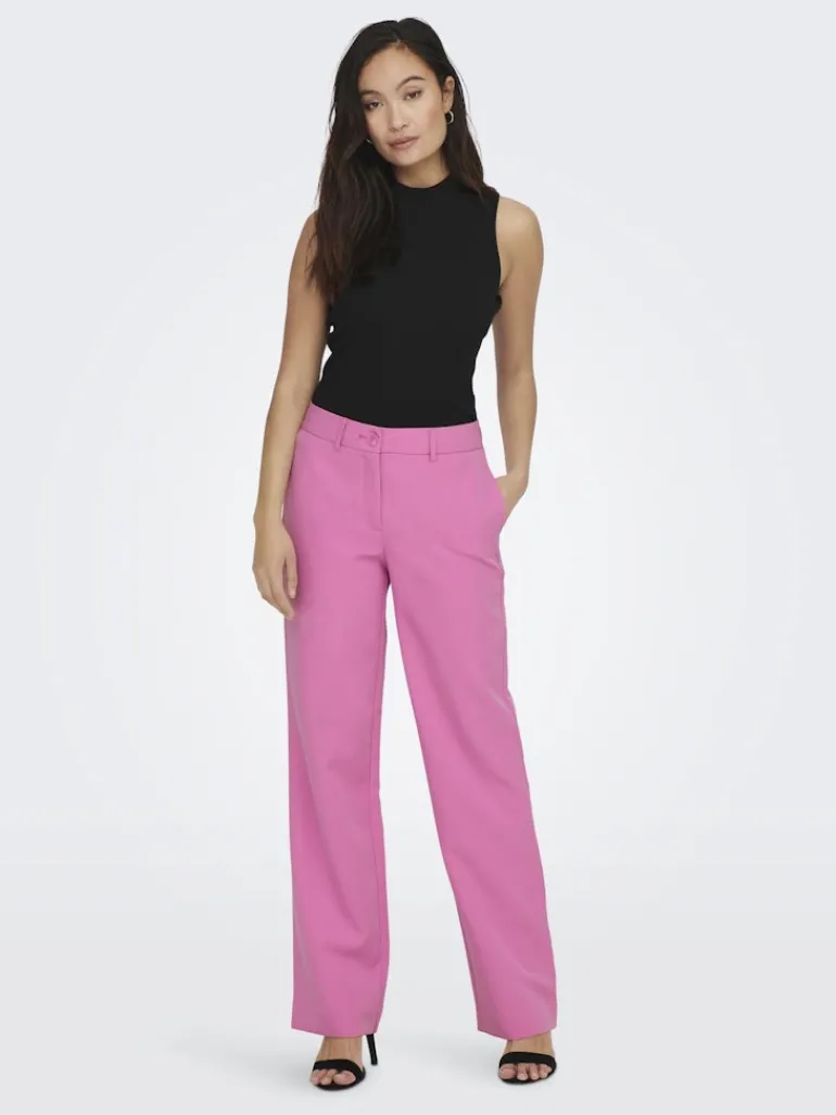 ONLLANA-BERRY MID STRAIGHT PANT TLR NOOS fuchsia pink