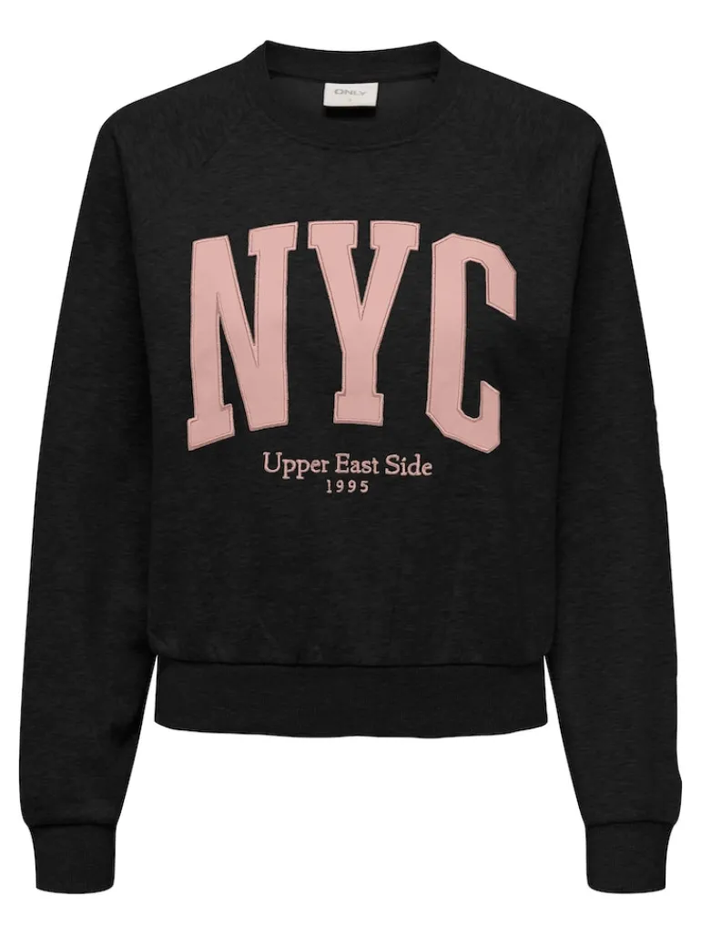 ONLLANEY L/S NEW YORK O-NECK BOX SWT black