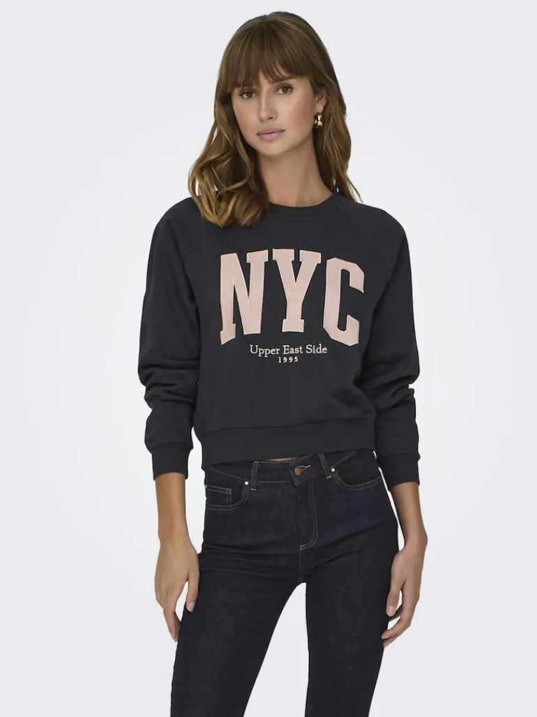 ONLLANEY L/S NEW YORK O-NECK BOX SWT black