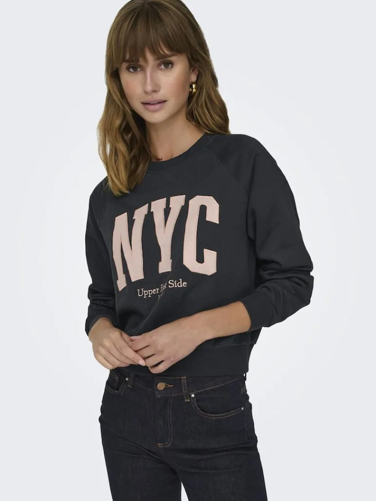 ONLLANEY L/S NEW YORK O-NECK BOX SWT black