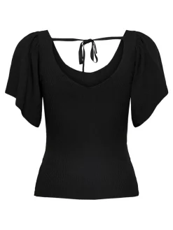 ONLLEELO S/S BACK PULLOVER KNT NOOS black