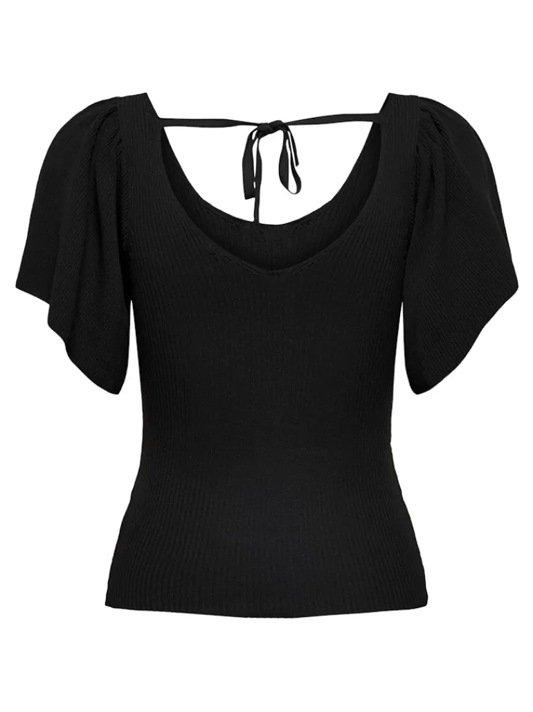 ONLLEELO S/S BACK PULLOVER KNT NOOS black