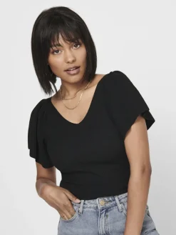 ONLLEELO S/S BACK PULLOVER KNT NOOS black