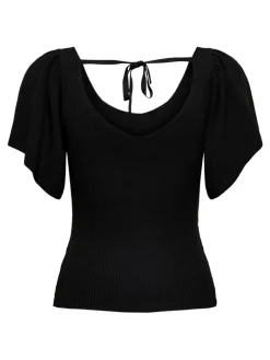 ONLLEELO S/S BACK PULLOVER KNT NOOS black