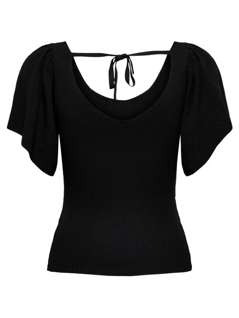 ONLLEELO S/S BACK PULLOVER KNT NOOS black