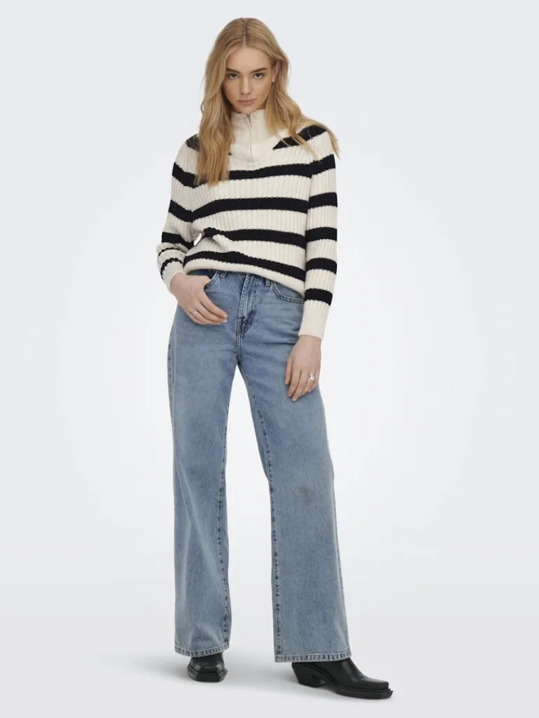 ONLLEISE FREYA LS ZIP HIGH NECK KNT NOOS birch1