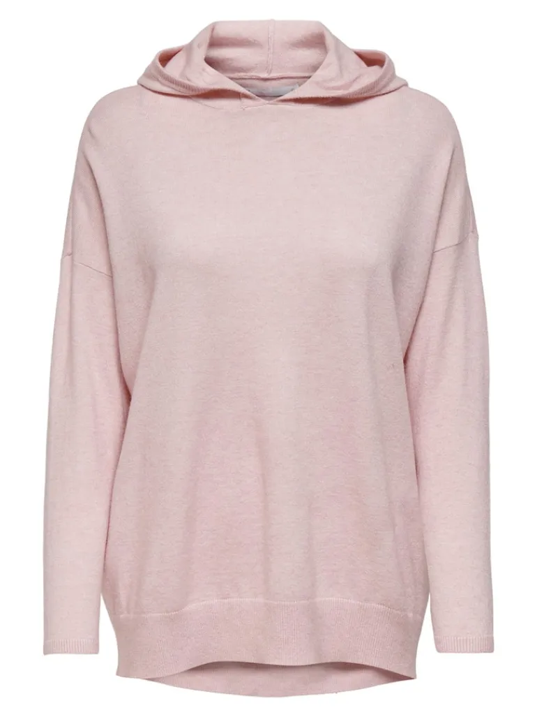 ONLLELY L/S LOOSE HOOD PULLOVER KNT sepia rose