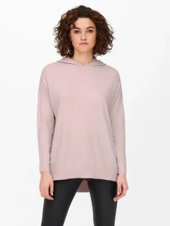 ONLLELY L/S LOOSE HOOD PULLOVER KNT sepia rose