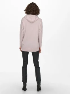 ONLLELY L/S LOOSE HOOD PULLOVER KNT sepia rose