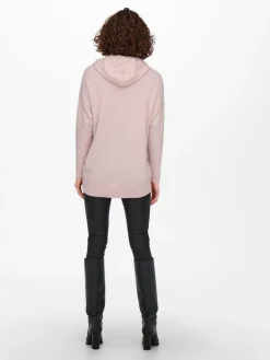 ONLLELY L/S LOOSE HOOD PULLOVER KNT sepia rose