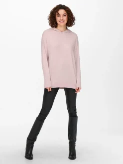 ONLLELY L/S LOOSE HOOD PULLOVER KNT sepia rose
