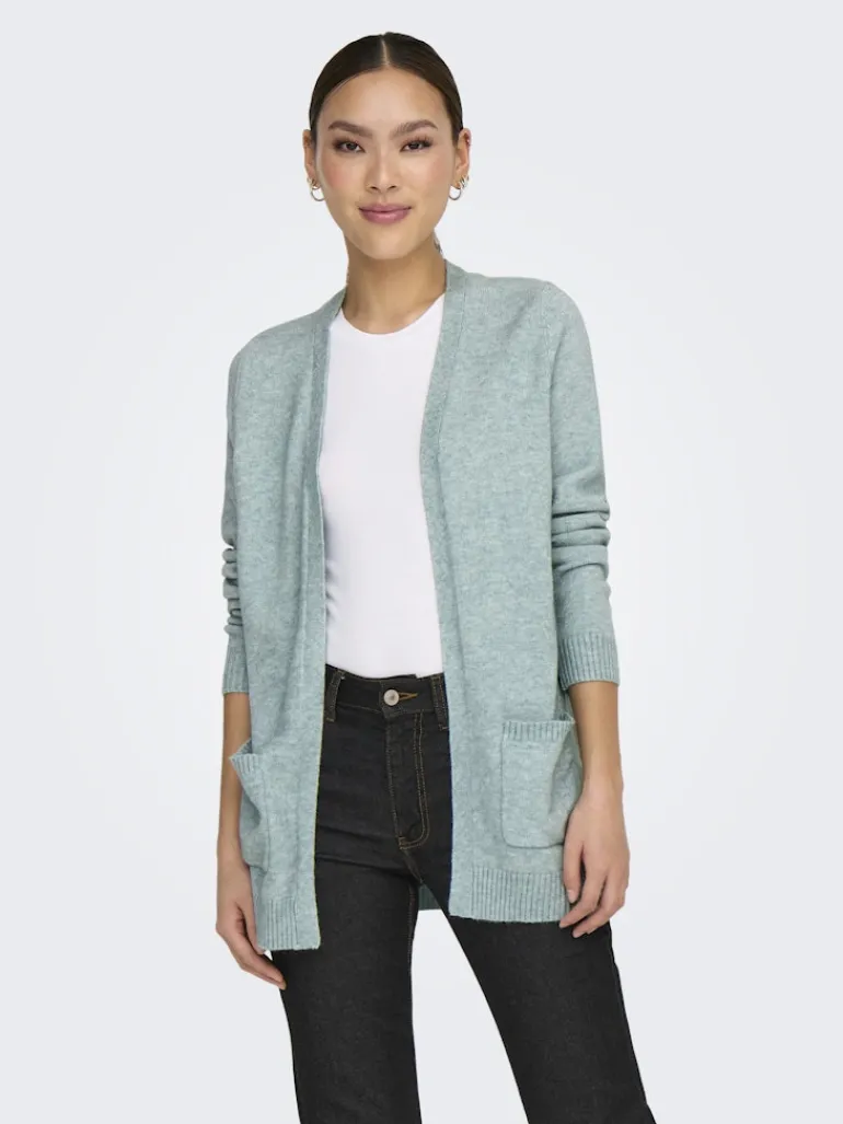 ONLLESLY LIFE L/S OPEN CARDIGAN KNT NOOS gray mist