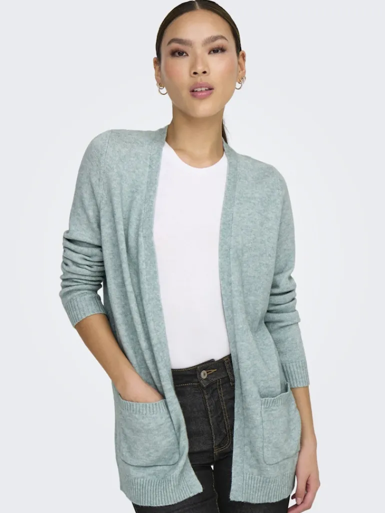ONLLESLY LIFE L/S OPEN CARDIGAN KNT NOOS gray mist
