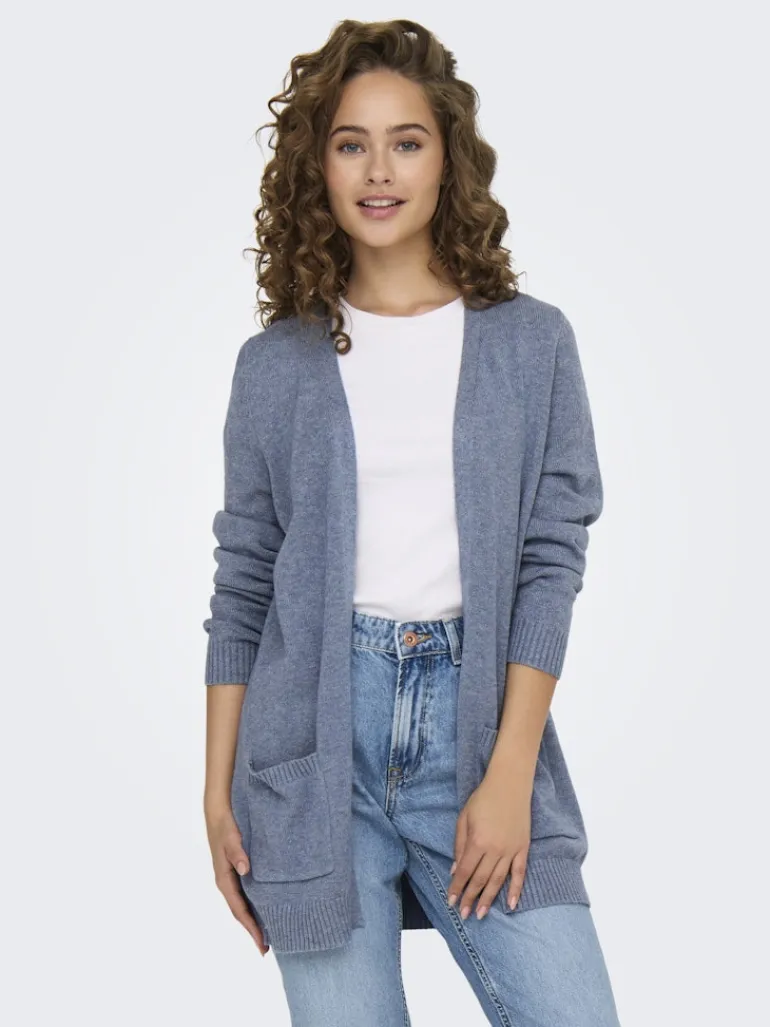 ONLLESLY LIFE L/S OPEN CARDIGAN KNT NOOS vintage indigo