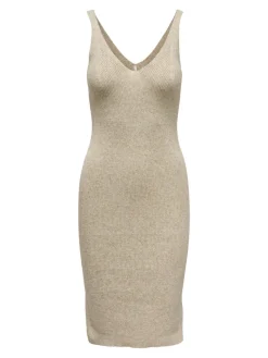 ONLLINA SL SLIT DRESS KNT pumice stone
