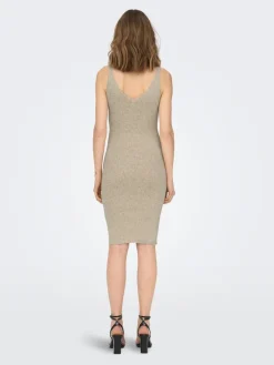 ONLLINA SL SLIT DRESS KNT pumice stone