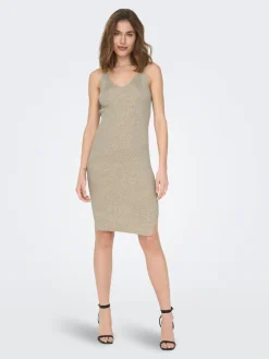 ONLLINA SL SLIT DRESS KNT pumice stone