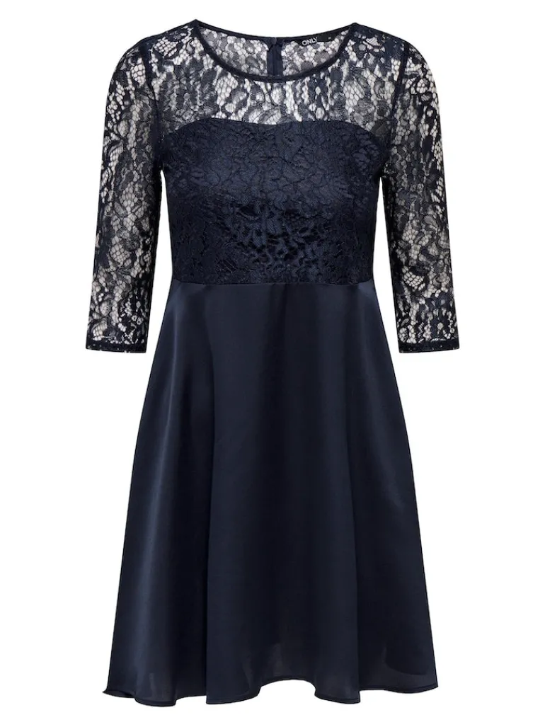 ONLLIVA 3/4 LACE MIX DRESS CS WVN night sky
