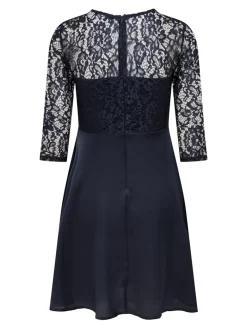 ONLLIVA 3/4 LACE MIX DRESS CS WVN night sky
