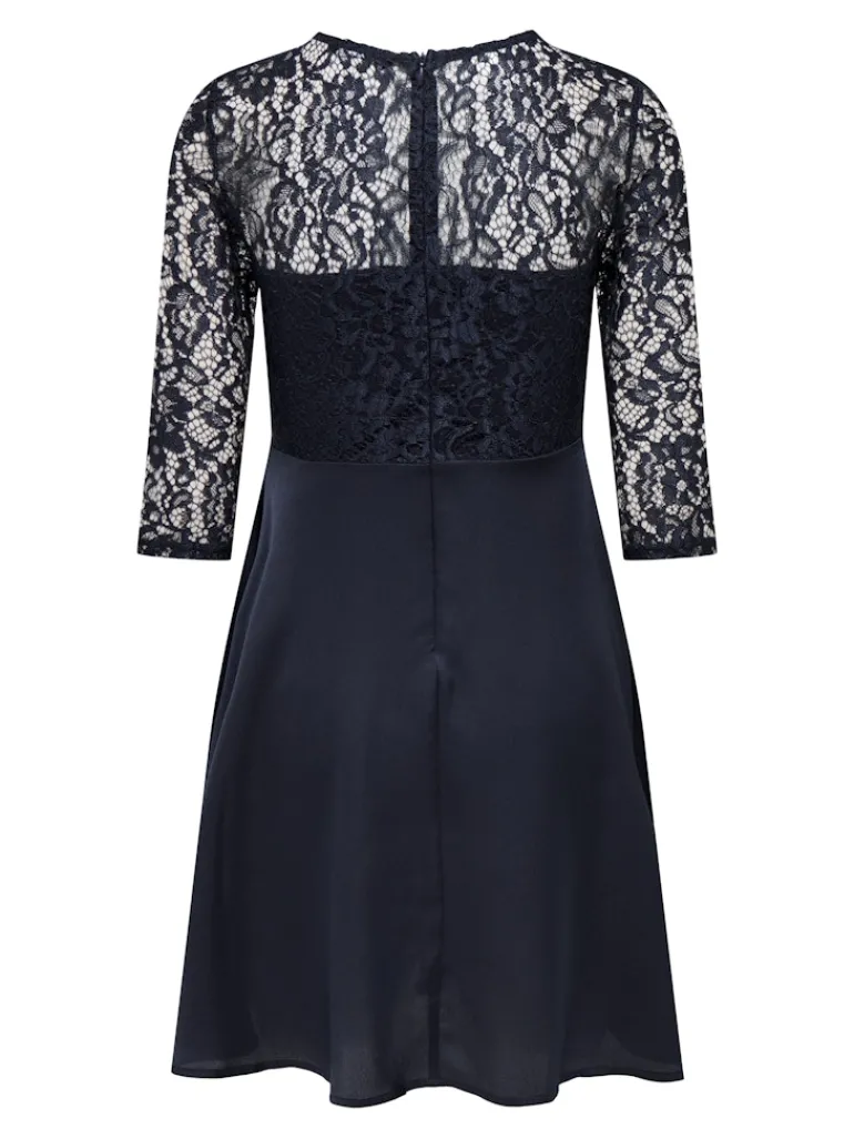 ONLLIVA 3/4 LACE MIX DRESS CS WVN night sky