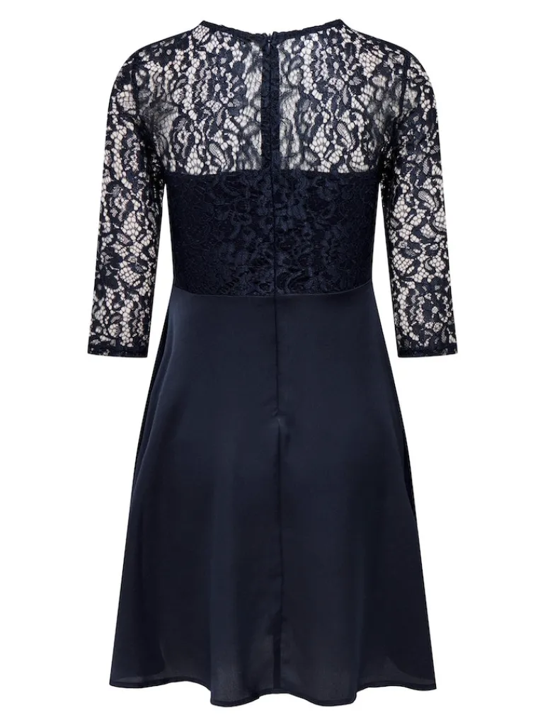 ONLLIVA 3/4 LACE MIX DRESS CS WVN night sky