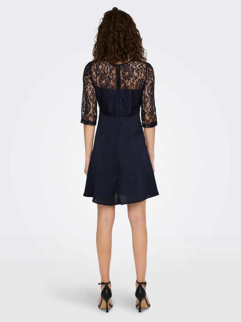 ONLLIVA 3/4 LACE MIX DRESS CS WVN night sky