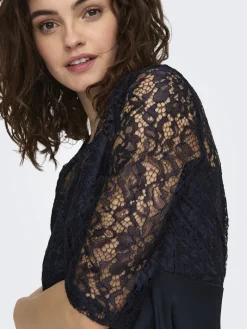 ONLLIVA 3/4 LACE MIX DRESS CS WVN night sky