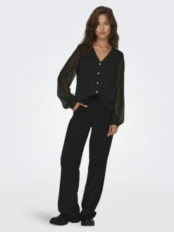 ONLLUNA L/S V-NECK TOP NOOS PTM schwarz1
