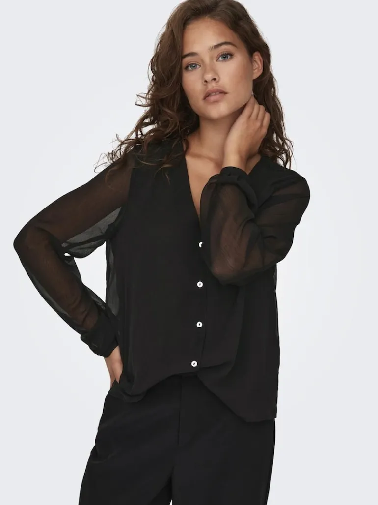 ONLLUNA L/S V-NECK TOP NOOS PTM schwarz1
