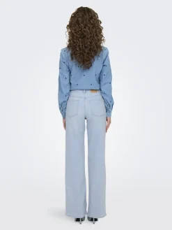 ONLMADISON BLUSH HW WIDE DNM CRO495 NOOS light blue bleached denim
