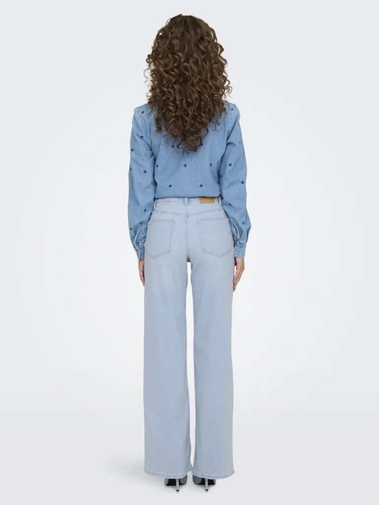 ONLMADISON BLUSH HW WIDE DNM CRO495 NOOS light blue bleached denim