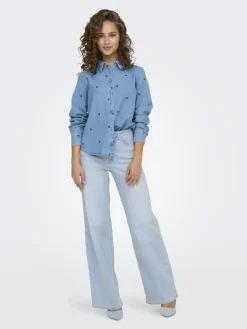 ONLMADISON BLUSH HW WIDE DNM CRO495 NOOS light blue bleached denim
