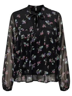 ONLMALINA LIFE L/S LACE TOP PTM black