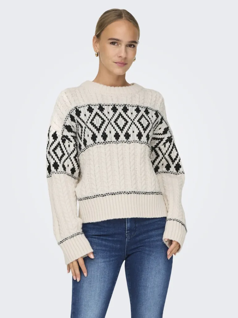 ONLMARENT L/S PULLOVER KNT NOOS cloud dancer