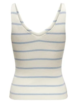 ONLMEDDI SL STRIPE V-NECK CC KNT cloud dancer