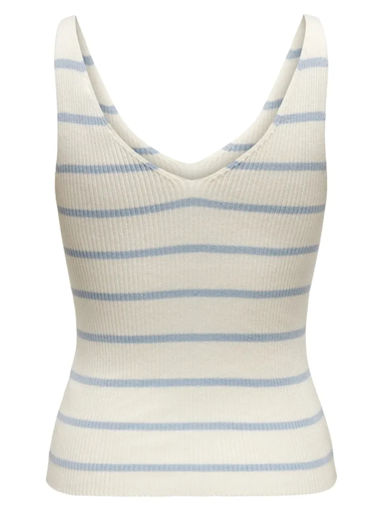 ONLMEDDI SL STRIPE V-NECK CC KNT cloud dancer