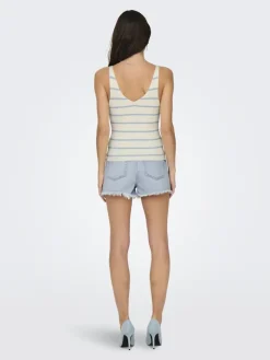 ONLMEDDI SL STRIPE V-NECK CC KNT cloud dancer