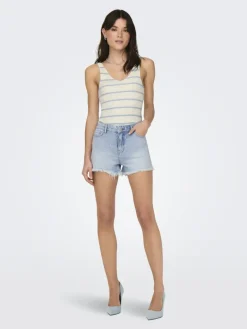 ONLMEDDI SL STRIPE V-NECK CC KNT cloud dancer