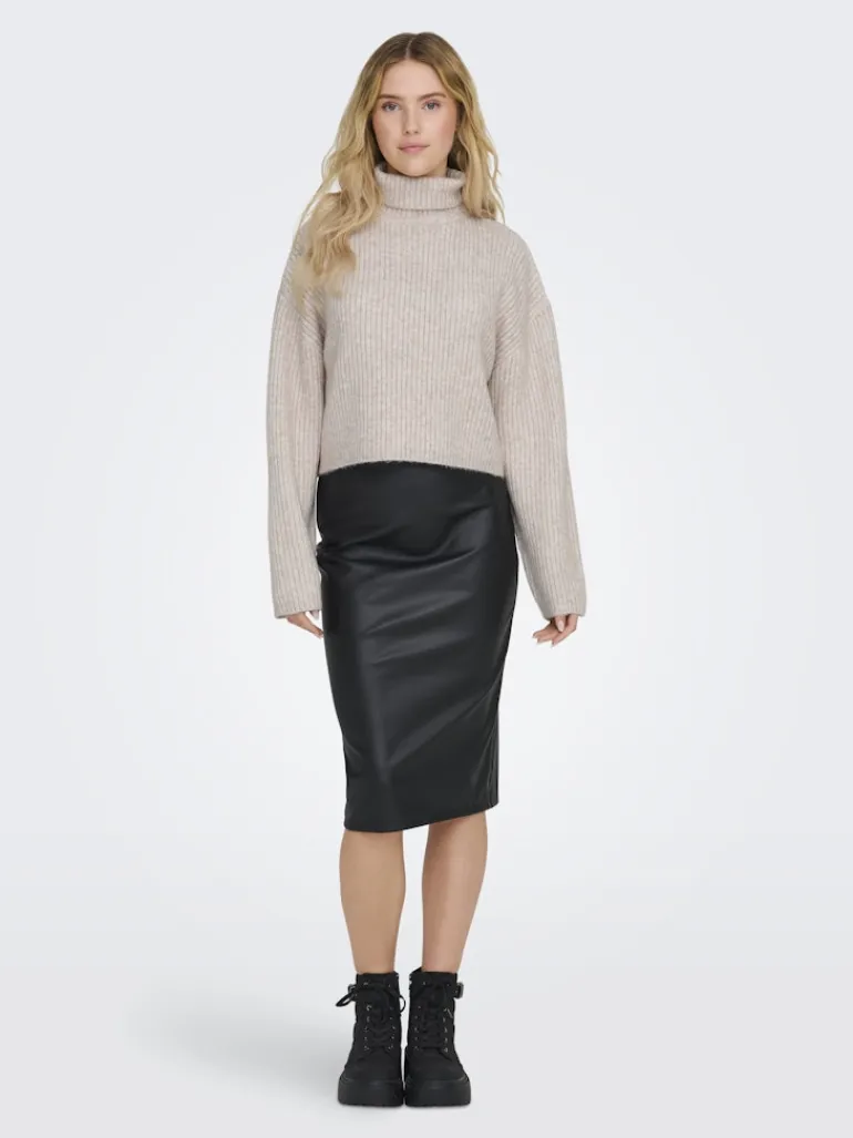 ONLMELANIE L/S ROLLNECK PULLOVER KNTNOOS oatmeal