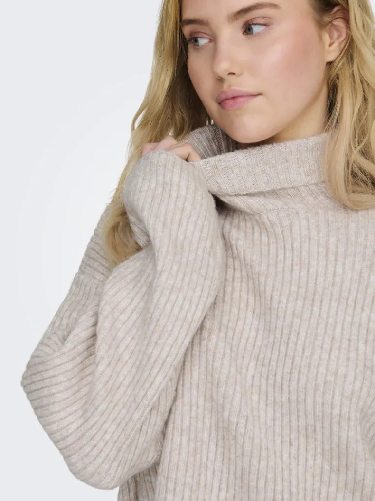 ONLMELANIE L/S ROLLNECK PULLOVER KNTNOOS oatmeal