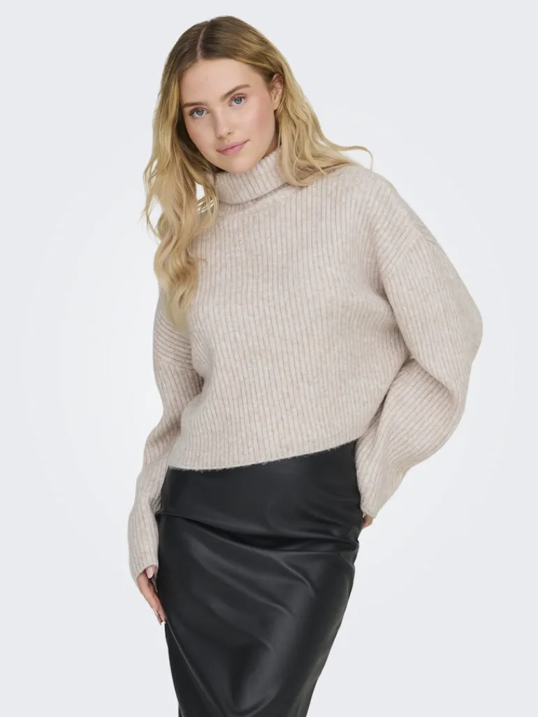 ONLMELANIE L/S ROLLNECK PULLOVER KNTNOOS oatmeal