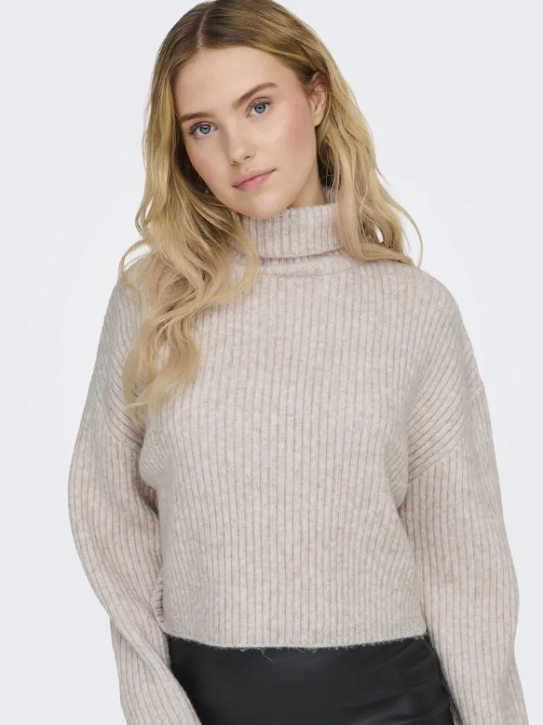 ONLMELANIE L/S ROLLNECK PULLOVER KNTNOOS oatmeal