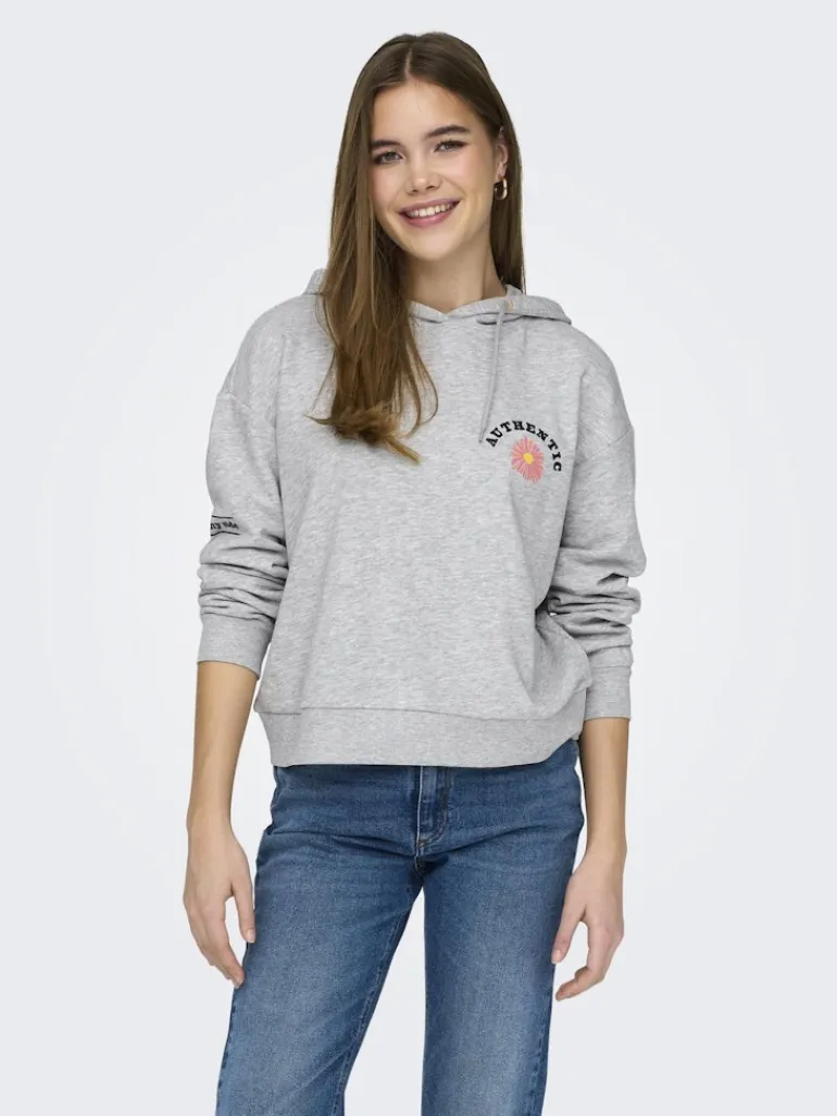 ONLMIE HOOD CS SWT light grey melange